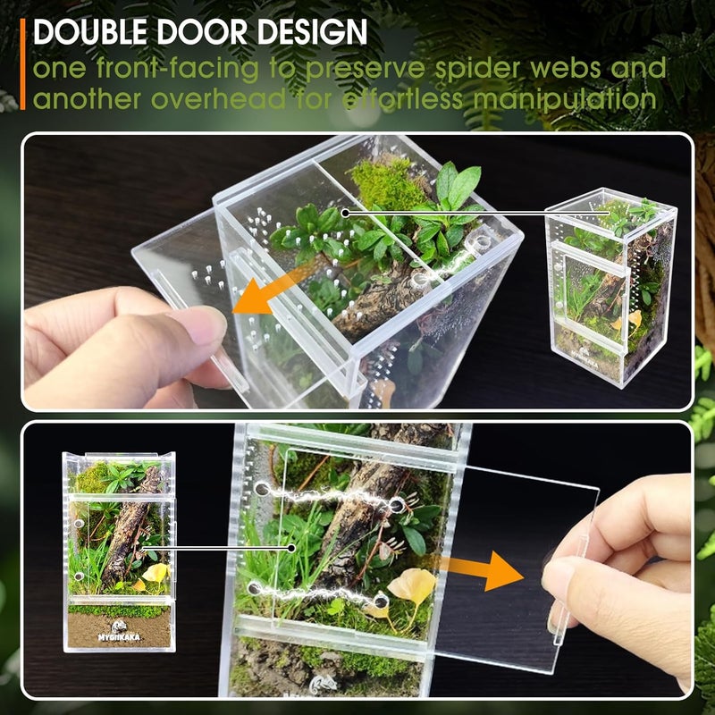 MYGIIKAKA Jumping Spider Enclosure Accessories, Tarantula Spider Box, Bug Cage, Praying Mantis Habitat Enclosure, Snail Insect Terrarium, Caterpillar Habitat (3x3x6 inch) - Image 5